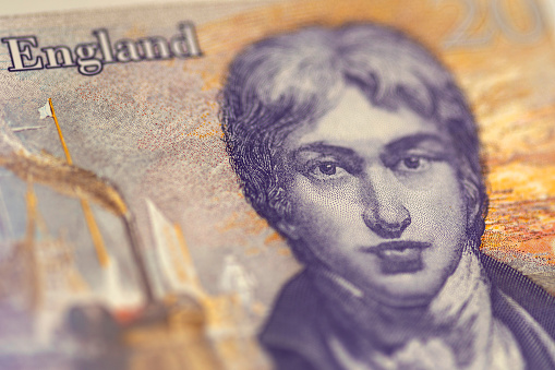 Close up detailed portrait on New Zealand Dollars banknotes