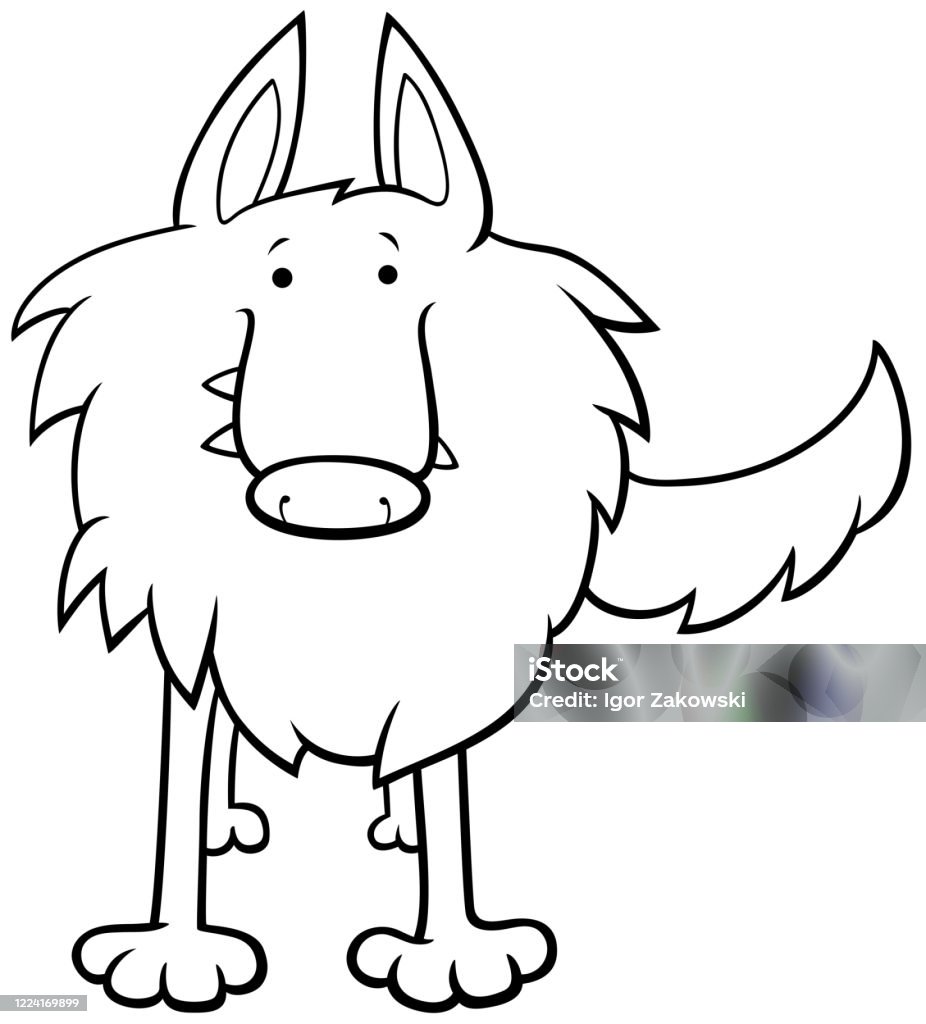 Vetores de Wolf Animal Personagem Desenho Animado Desenho Animado Página Do  Livro e mais imagens de Lobo - Cão Selvagem - iStock