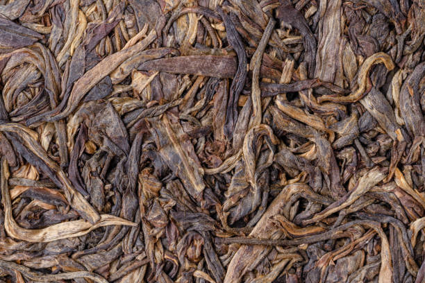 istock Special chinese tea puer, tea leaf on wooden table 1224171080