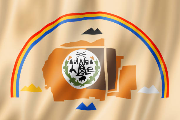 나바호 족 민족 국기, 미국 - navajo reservation stock illustrations