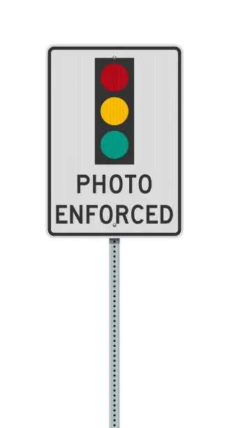 Vector illustration of Photo Enforced Traffic Light road sign