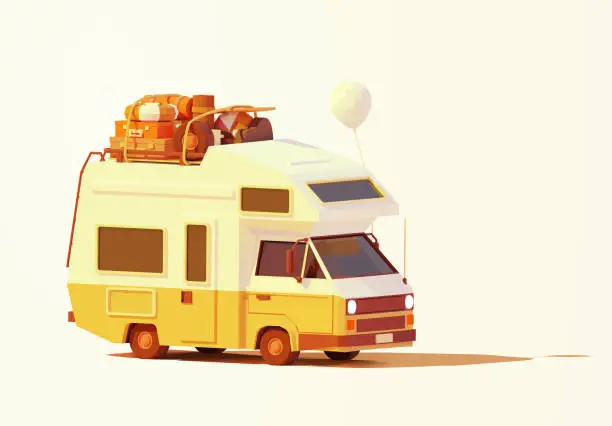 Vector illustration of Vector retro camper van