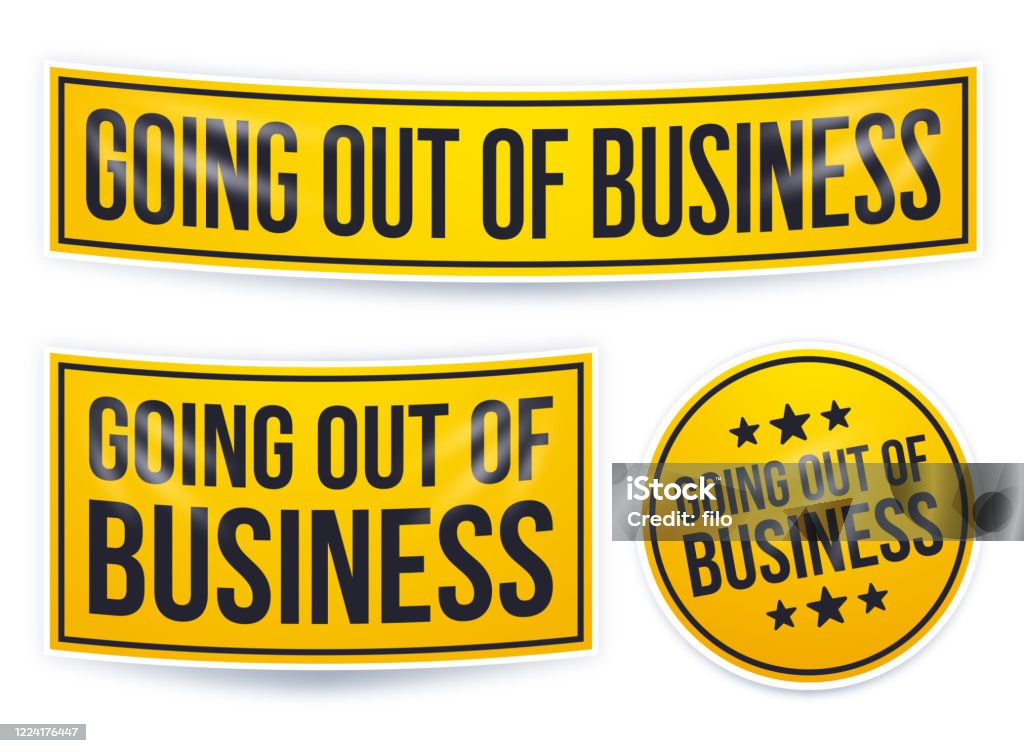 Going Out Of Business Signs Stock Illustration - Download Image