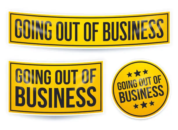 Vector illustration of Going Out of Business Signs