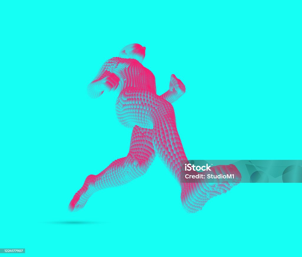 Running Man Or Marathon Runner 3d Human Body Model Design For Sport ...