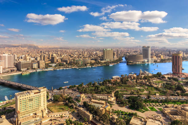 istock NIle view in Cairo downtown, aerial panorama, Egypt 1224178155
