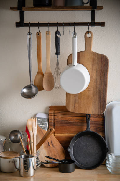 istock rustic kitchen utensils on wooden counter 1224179007