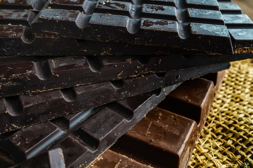 Dark chocolate contains more cocoa in its composition and is especially used in the dessert industry.