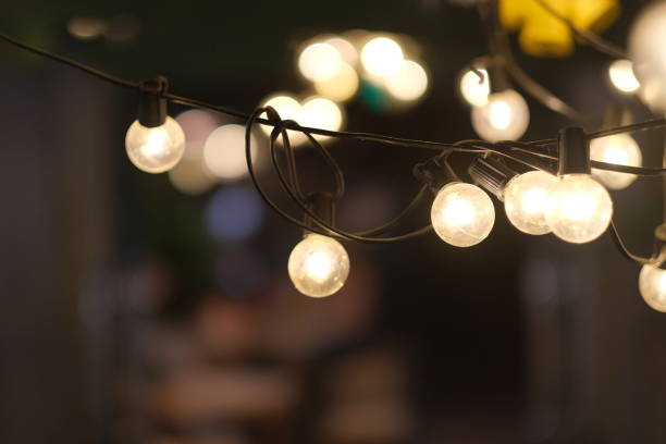 istock close up many shiny light bulbs at dark night. beautiful bokeh background 1224183792