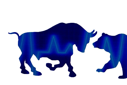 blue bull isolated on a white background .