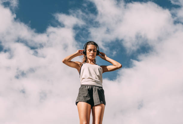 istock Getting into the right mood for the run 1224188146