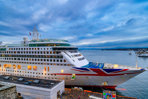 Cruise ship dock in Montreal port