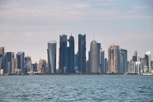 Doha ,Qatar  November 15 ,2018 The view of doha harbor, Qatar from Museum of Islamic Art