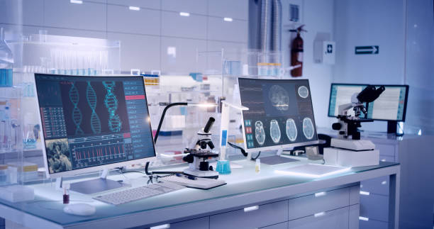 istock Futuristic laboratory equipment - genetic mutations research 1224202745