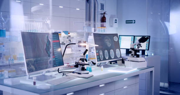 istock Futuristic laboratory equipment - genetic mutations research 1224202792