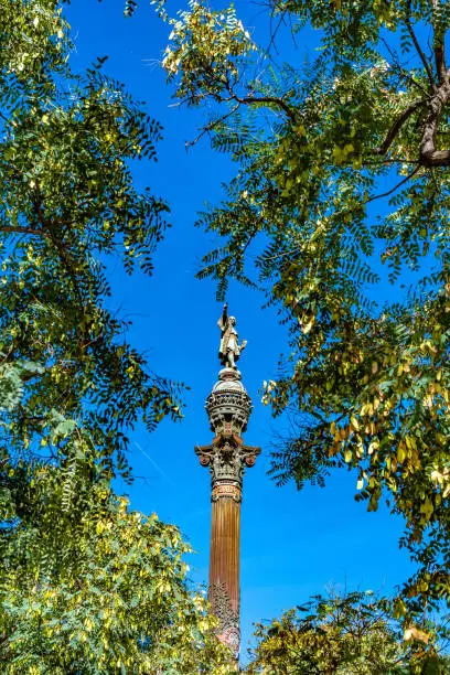 Photo of Columbus Monument in La Rambla, Barcelona.