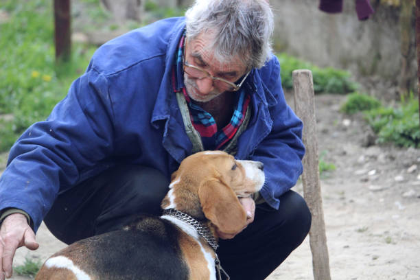 istock Mature man love dog 1224208549