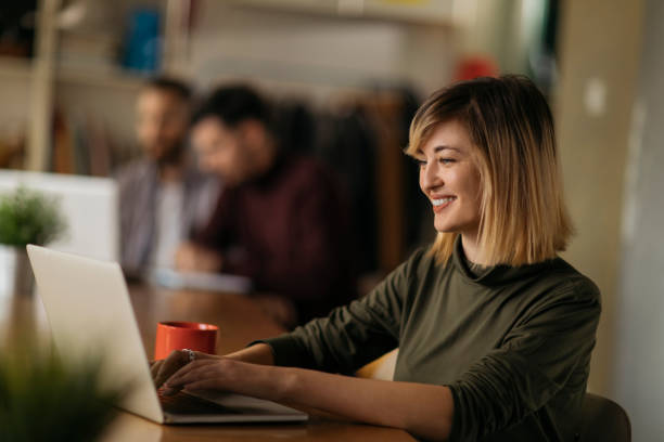 istock Young handsome girl in a modern office 1224208784