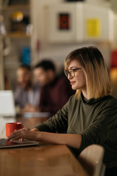 istock Young handsome girl in a modern office 1224208797