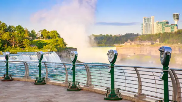 View of the amazing Niagara Falls at the USA and Canada border.