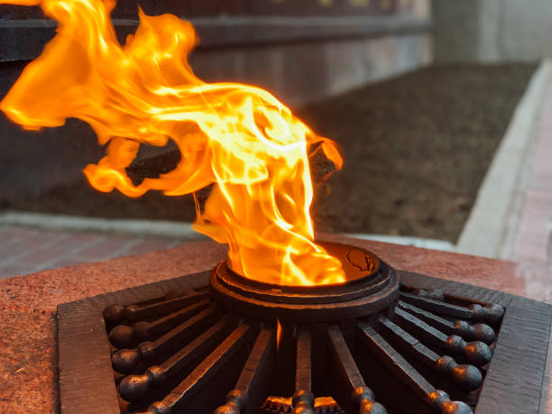 istock Eternal burning fire memory gas memorial forever 1224215604