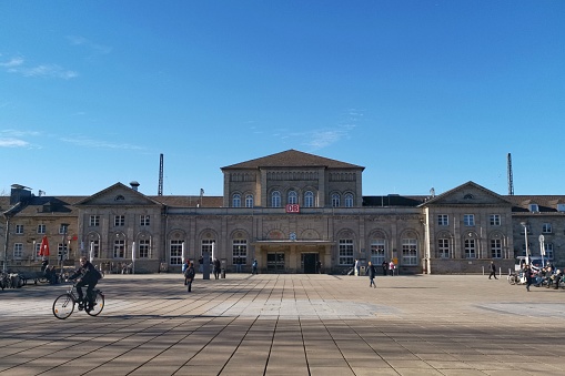 Goettingen, Germany - February, 2019 : The exterior of Goettingen central station (Hbf) in Goettingen, Germany.
