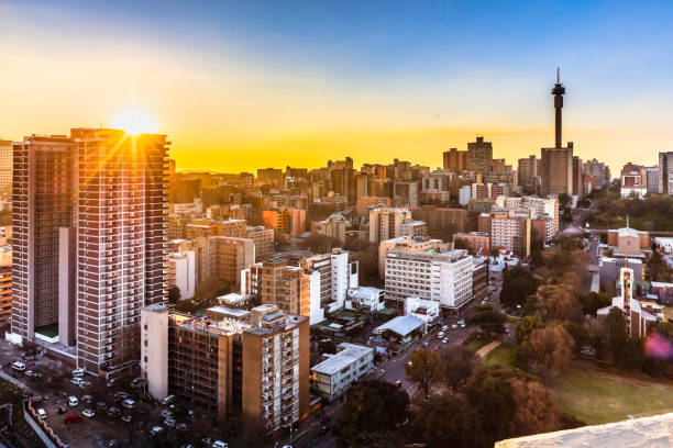 istock Johannesburg inner cityscape with the communication tower 1224218727