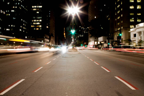 istock Traffic in city at night 1224222573