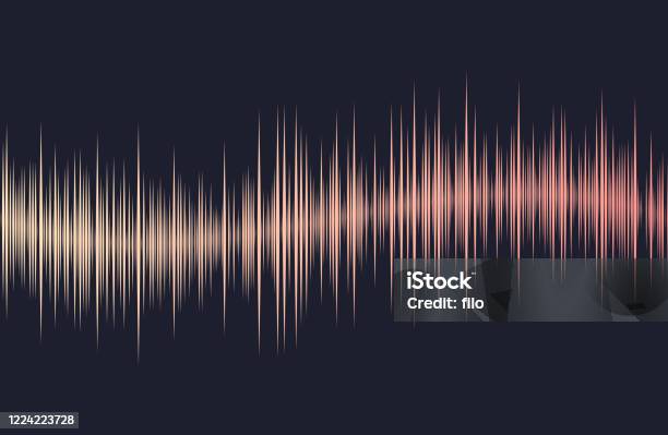 Audio Waveform Edge Stock Illustration - Download Image Now - Abstract, Speed, Striped