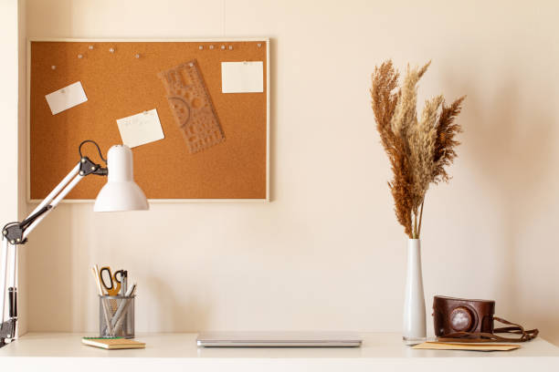 istock At home still life, cozy workplace with laptop 1224226161