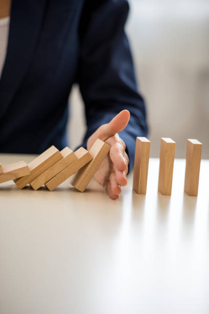 istock Conceptual image of business depression prevention 1224228790