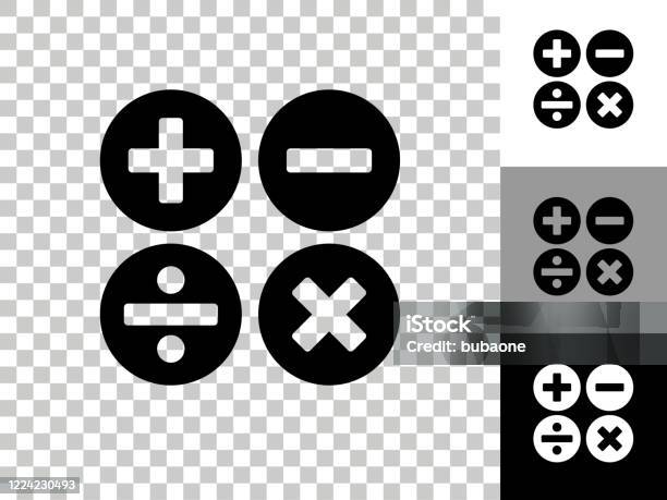 Math S Icon Auf Checkerboard Transparenter Hintergrund Stock Vektor Art und mehr Bilder von Additionstaste