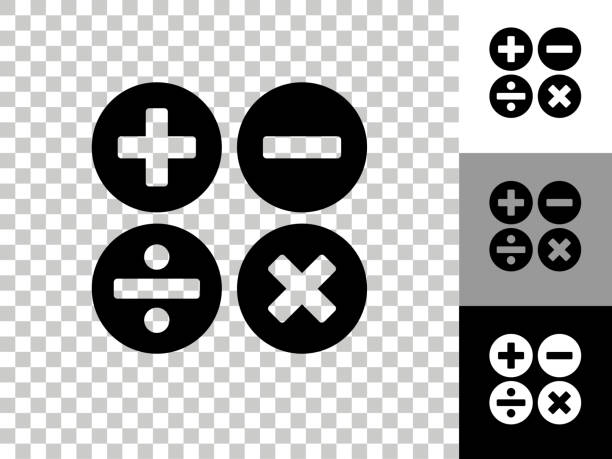 Math s Icon on Checkerboard Transparent Background Math s Icon on Checkerboard Transparent Background. This 100% royalty free vector illustration is featuring the icon on a checkerboard pattern transparent background. There are 3 additional color variations on the right.. plus minus icon stock illustrations