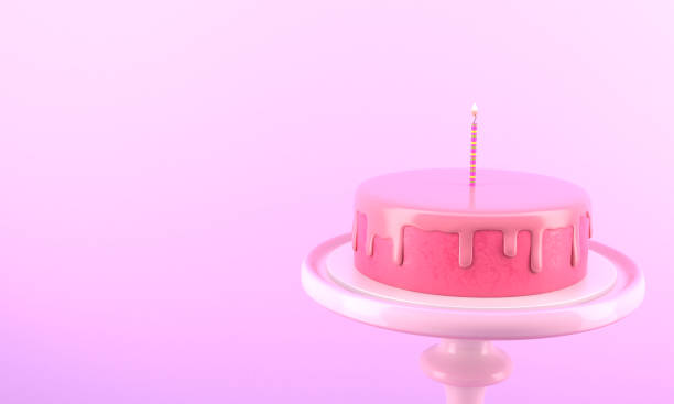 istock Birthday cake with one candle 1224232692