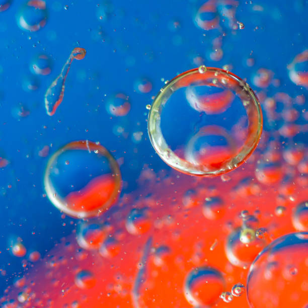 istock Red and blue oil bubbles 1224234022