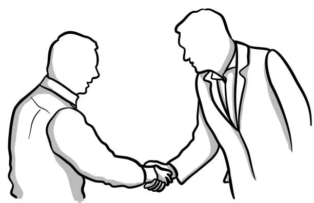 Vector illustration of Handshake Closeup