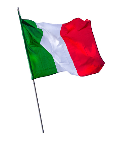 Isolated Italian Flag On A Pole
