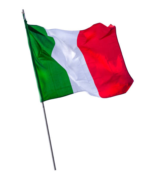 Isolated Italian Flagpole stock photo