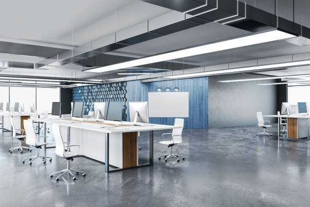 istock Contemporary coworking office with blank banner 1224241552