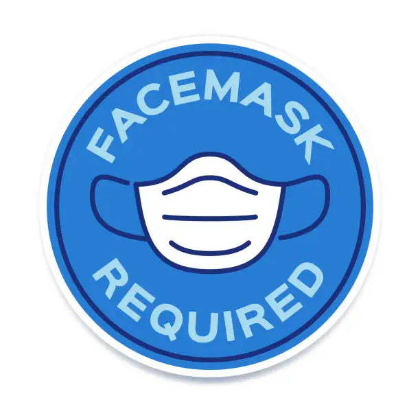 Vector illustration of Facemask Required Symbol Icon