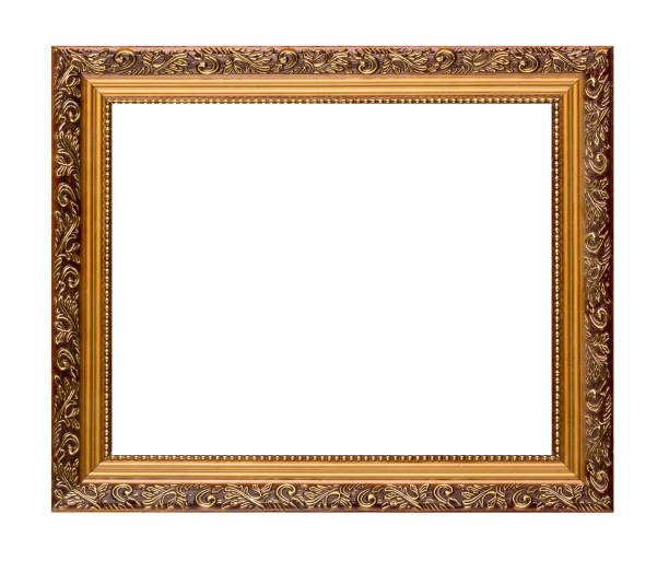 istock Vintage old retro wooden frame isolated on white 1224247878