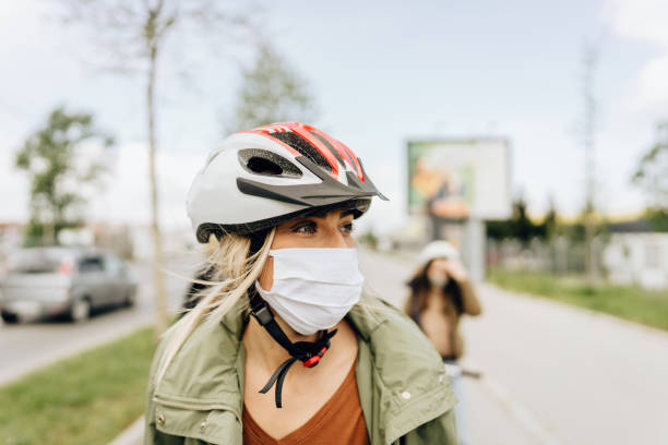 istock Young woman wearing a face mask 1224250463