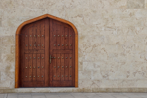 Heritage Gate with Traditional Door Design, in Awamia DownTown Heritage Village, Saudi Arabia