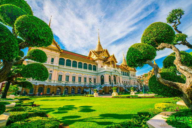 istock Grand palace in emerald buddhist temple green grass tree field sightseeing travel 1224259766