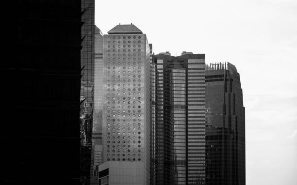 istock Hong Kong Modern Architecture, image on black and white 1224263832