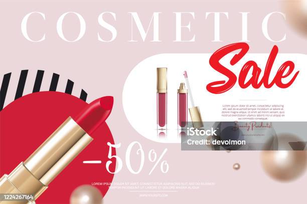 Ilustración de Cosméticos Y Fondo De Moda Con Herramientas De Maquillaje Artista Plantilla De Banner De Ilustración de Cosméticos Y Fondo De Moda Con Herramientas De Maquillaje Artista Plantilla De Banner De