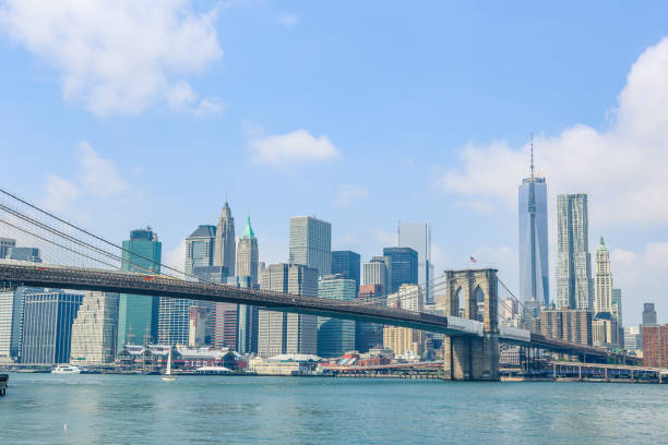 istock Brooklyn bridge and New York Skyline 1224270692
