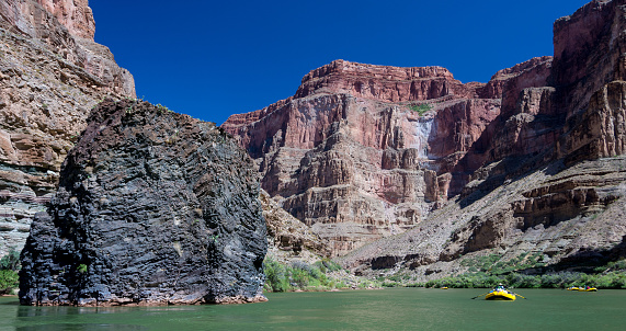 This is the Colorado River flowing through the Grand Canyon. 