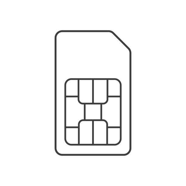 ilustraciones, imágenes clip art, dibujos animados e iconos de stock de icono de la tarjeta sim del teléfono aislado sobre fondo blanco. vector. - tarjeta sim