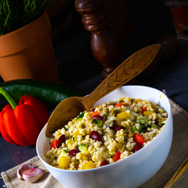 istock bulgur kaszotto with fresh vegetables and kidney bean 1224283273